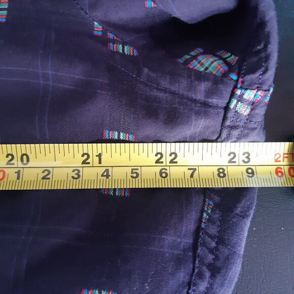 Lipson SZ LG Button Down Men's Shirt 100% Cotton Navy with Red & Green Accents - Picture 10 of 15